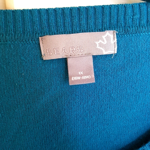 Teal Blue Button Up Cardigan - Picture 2 of 2